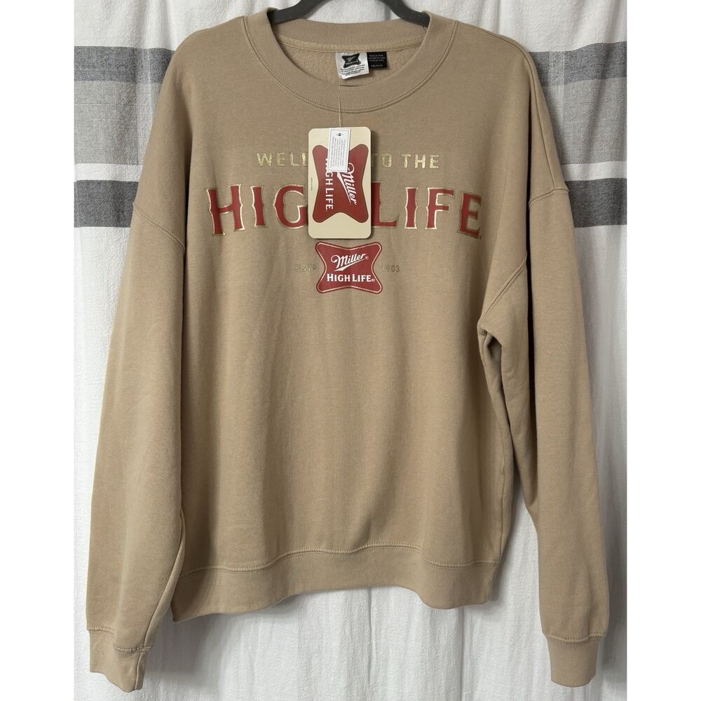 NWT Men’s Size Medium Miller High Life Crewneck Pullover Sweatshirt Long Sleeve